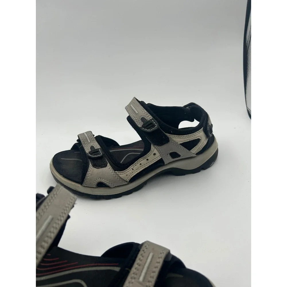 ECCO Receptor Technology Mens Grey Black Athletic Hiking Sandals Size 38‎